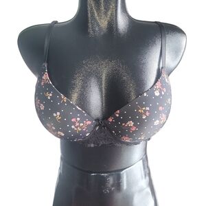 Marilyn Monroe Floral Black Bra 36C